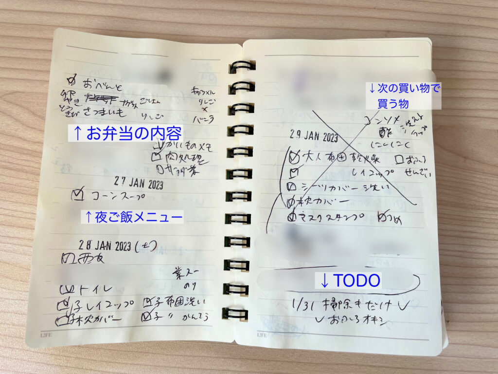 文具好き省エネ専業主婦の秘密》台所に常に置いてあるメモ帳（自分に 